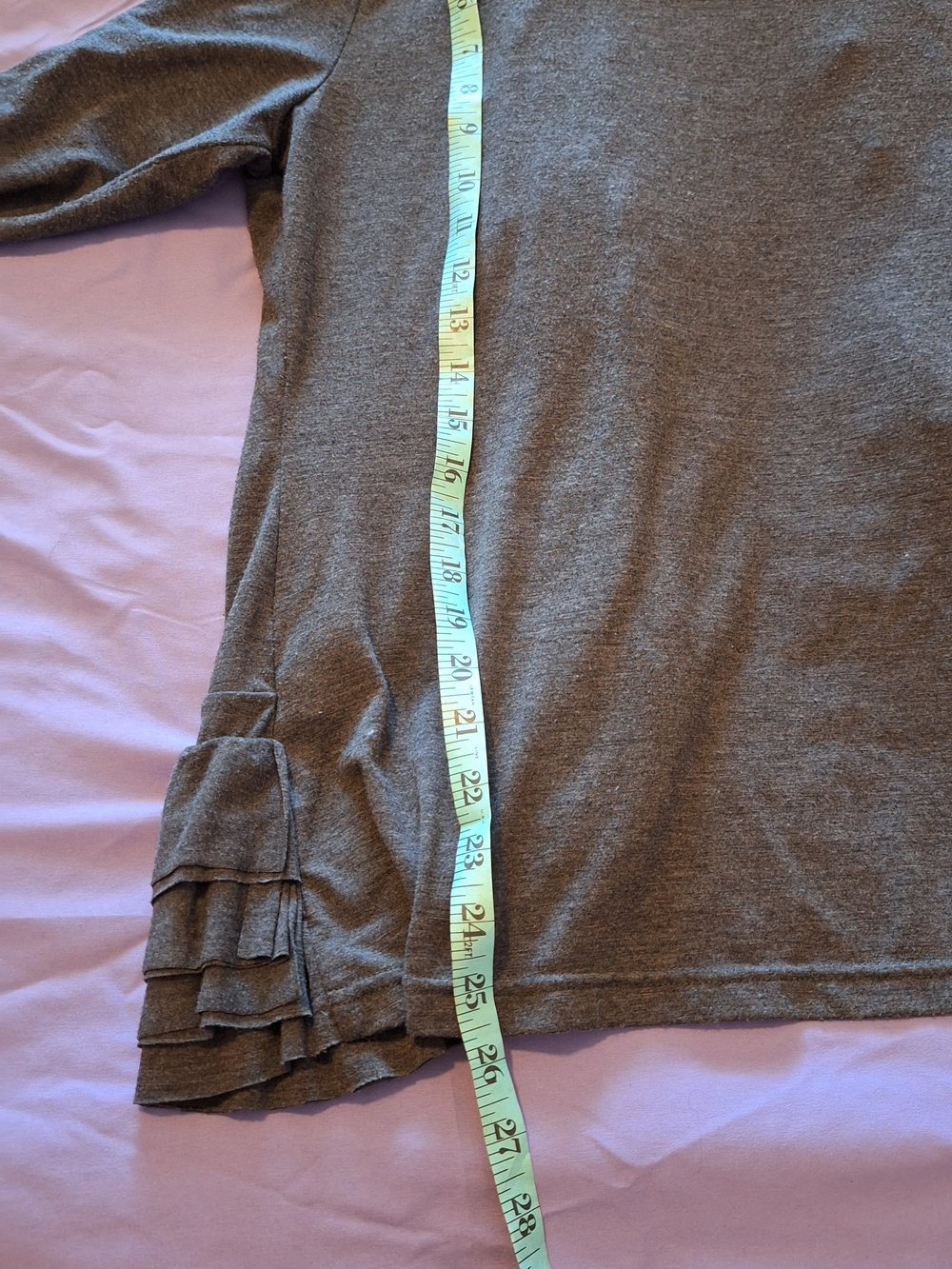 Christopher & Banks Dark Gray Ruffled Open-Front Cardigan - Picture 5 of 9